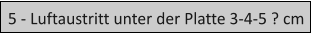 5 - Luftaustritt unter der Platte 3-4-5 ? cm